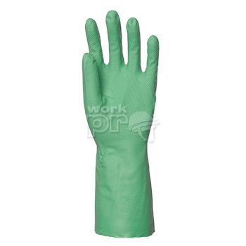 Nitril Plus zöld sav-, lúg-, olaj-, zsír- és vegyszerálló kesztyű, 33 cm