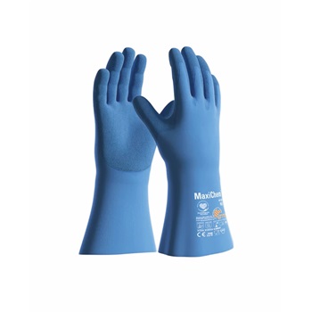ATG MaxiChem 76-730 vegyszerálló kesztyű, nylon/spandex alapanyag, latex mártott