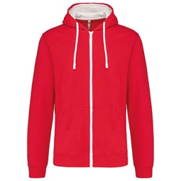 CONTRAST HOODED FULL ZIP SWEATSHIRT