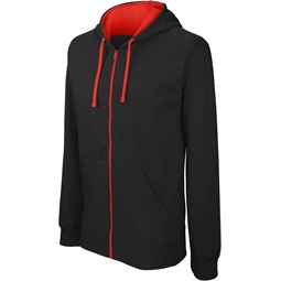 CONTRAST HOODED FULL ZIP SWEATSHIRT