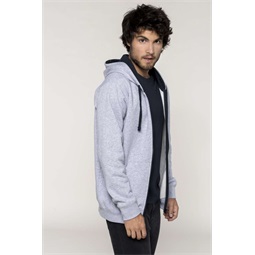 CONTRAST HOODED FULL ZIP SWEATSHIRT