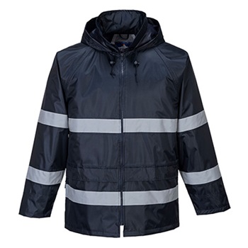 Classic Iona esőkabát, fényvisszaverő csíkkal, 100%poliészter, 210g,