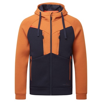 DX4 kapucnis pulóver, 75% poliészter 20% rayon, 5% elasztán, cipzáras zsebek