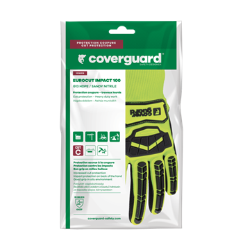 EUROCUT IMPACT 100 vágásbiztos védőkesztyű, poliészter spandex alapanyag, kevlár