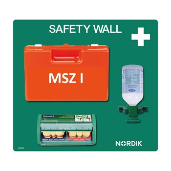 Elsősegély fal Actiomedic elsősegély szemkimosóval, MSZ I. ládával