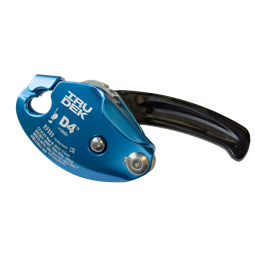 Ereszkedő eszköz Irudek D4 nagy ellenállású, 10,5-11,5mm átmérőjű kötélhez, kék/fekete
