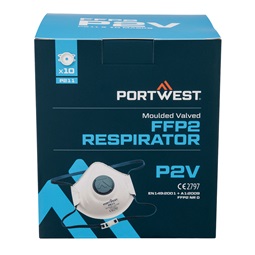 Formázott FFP2 szelepes légzőkészülék (Pk10) (10db/csomag), fehér, ONE_SIZE
