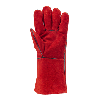 Hegesztőkesztyű Euroweld 2631, marhahasíték, pamut bélés, piros, 10