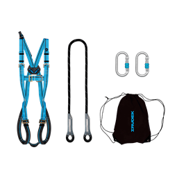 Heveder szett Irudek Ernio, Light 3 + 981 karabiner + Nexion 150 kötél, kék/fekete, universal