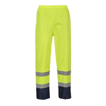 Hi-Vis Classic Contrast esőnadrág, 100%PES, dupla varrások, gumírozott derék