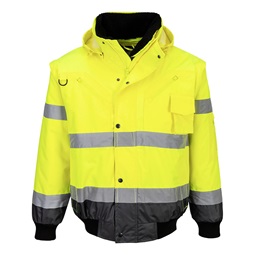Hi-Vis Kontrast Bomber dzseki 3 az 1-ben