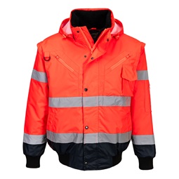 Hi-Vis Kontrast Bomber dzseki 3 az 1-ben