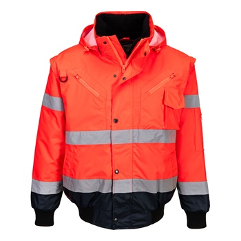 Hi-Vis Kontrast Bomber dzseki 3 az 1-ben