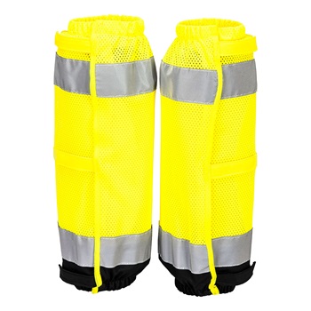 Hi-Vis kontrasztos lábszárvédő, sárga/fekete, ONE_SIZE
