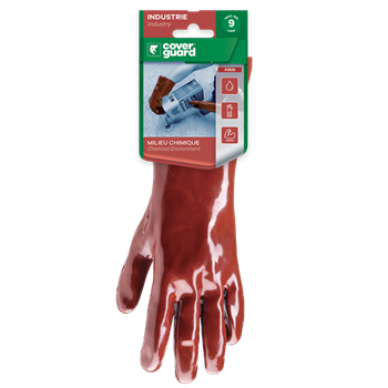 Kesztyű Eurochem 3636 mártott pvc, sav-/lúg-/olajálló, 36cm