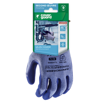 Kesztyű Eurogrip duplarétegű latex tenyérrel