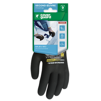 Kesztyű Eurolite 15N66D, ökölcsontig nitril mártott, pöttyözött