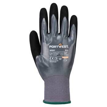 Kesztyű Grip 15 nitril mártott, touchscreen