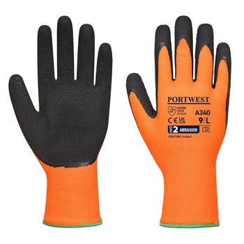 Kesztyű Hivis Grip tenyérenmártott narancs/fekete XXL (orange/black XXL)