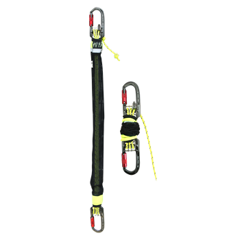 Kötél mentőcsigával Irudek HAULERBINER, kompakt és könnyű, fekete/sárga, 165cm