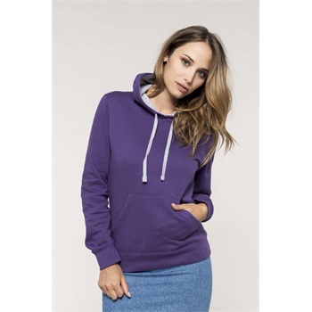 LADIES CONTRAST HOODED SWEATSHIRT