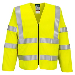 Mellény Bizflame Hi-Vis FR hosszú ujjú cipzáras