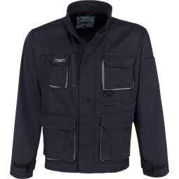 Munkakabát dzsekifazonú, rejtett húzózáras, 8 zseb, derékon hátsó nagy rekesz