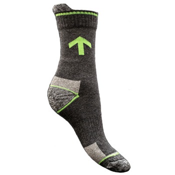 Munkavédelmi zokni, 87% pamut, 4% poliamid, 9% elasztán, gumirozott szár, erősít