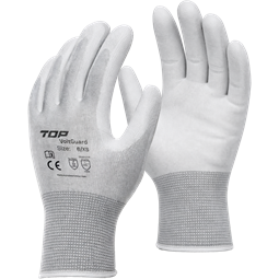 PU mártott poliészter kesztyű szénszállal TOP VOLTGUARD