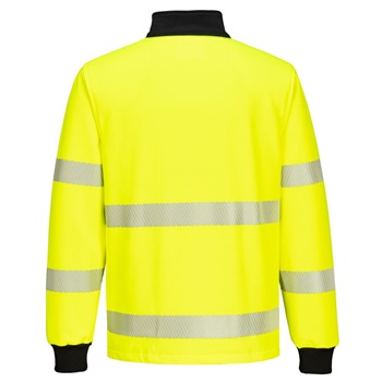 Póló PW3 Hi-Vis 1/4 Zippzáras hosszú ujjú