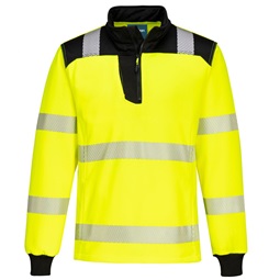 Póló PW3 Hi-Vis 1/4 Zippzáras hosszú ujjú