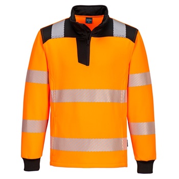 Póló PW3 Hi-Vis 1/4 Zippzáras hosszú ujjú
