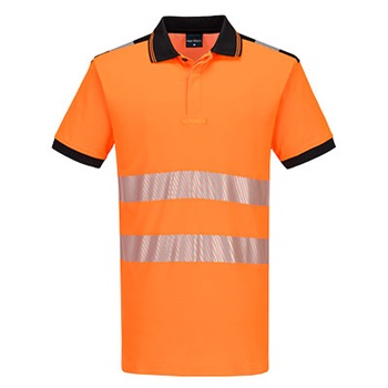 Póló galléros PW3 jól láthatósági S/S