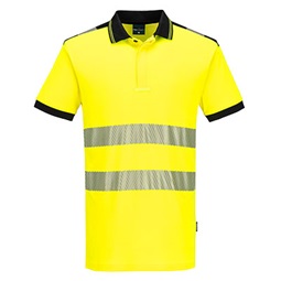 Póló galléros PW3 jól láthatósági S/S