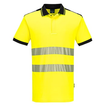 Póló galléros PW3 jól láthatósági S/S