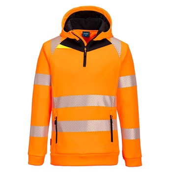 Pulóver DX4 Hi-Vis 1/4 zippzáras kapucnis