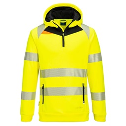 Pulóver DX4 Hi-Vis 1/4 zippzáras kapucnis