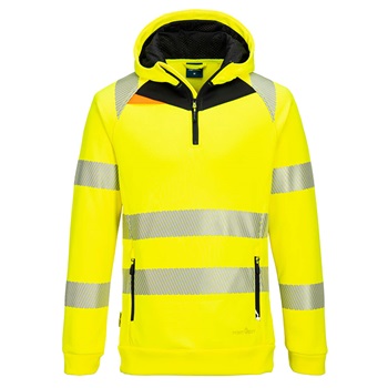 Pulóver DX4 Hi-Vis 1/4 zippzáras kapucnis