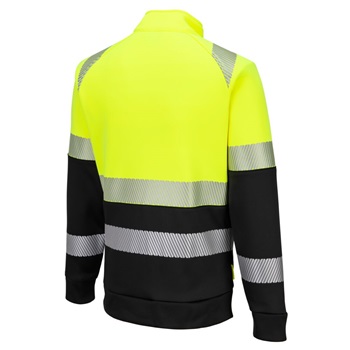 Pulóver DX4 Hi-Vis 1. osztályú tölcsér nyakú cipzáras