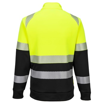 Pulóver DX4 Hi-Vis 1. osztályú tölcsér nyakú cipzáras