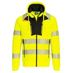 Pulóver DX4 Hi-Vis cipzáras kapucnis