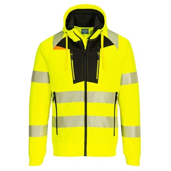 Pulóver DX4 Hi-Vis cipzáras kapucnis