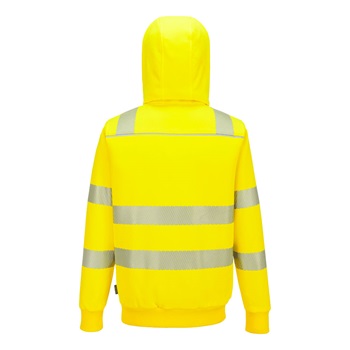 Pulóver PW321 Hi-Vis cipzáras téli kapucnis