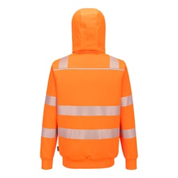 Pulóver PW321 Hi-Vis cipzáras téli kapucnis