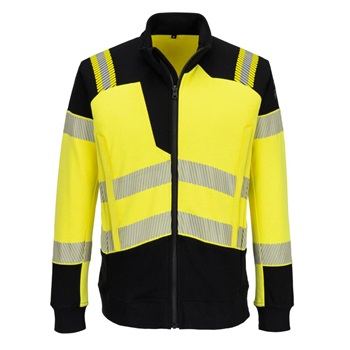 Pulóver PW3 Modaflame Knit Hi-Vis FR lángálló teljes cipzáras