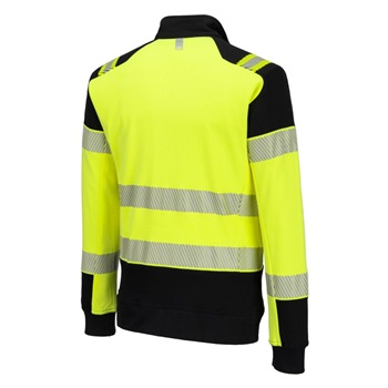 Pulóver PW3 Modaflame Knit Hi-Vis FR lángálló teljes cipzáras