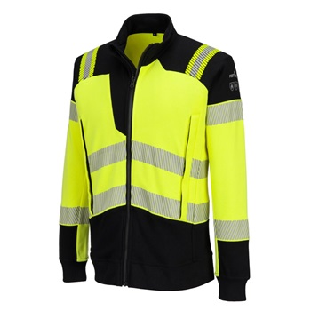 Pulóver PW3 Modaflame Knit Hi-Vis FR lángálló teljes cipzáras