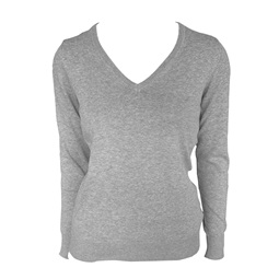 Pulóver V-nyakú 100% pamut 290g/m2 női
