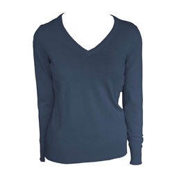 Pulóver V-nyakú 100% pamut 290g/m2 női