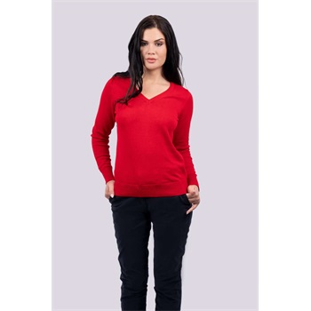 Pulóver V-nyakú 100% pamut 290g/m2 női
